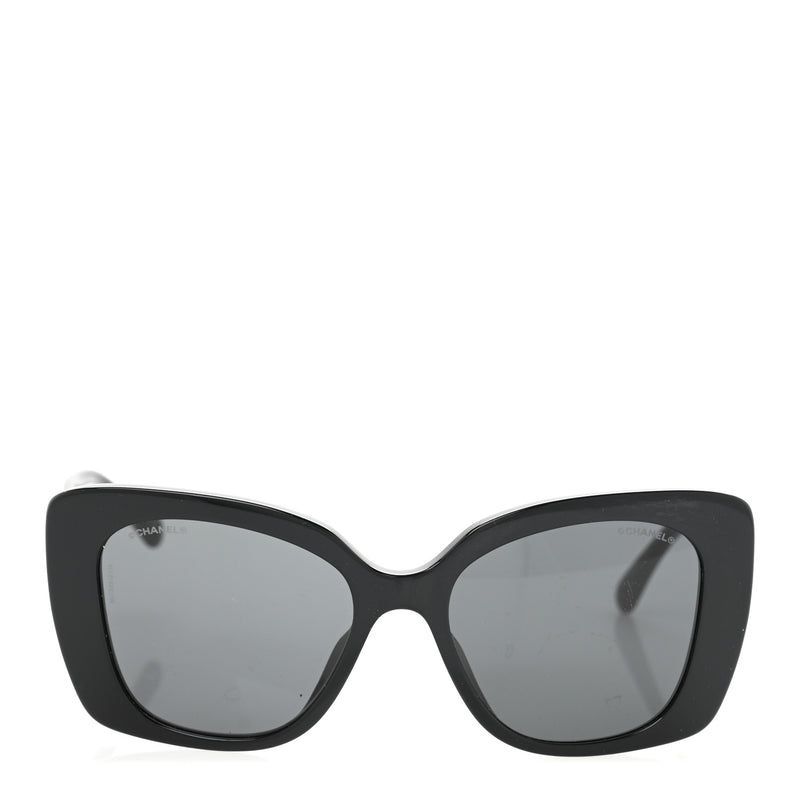  Chanel Acetate Strass Square Sunglasses 5422-B-A Black White