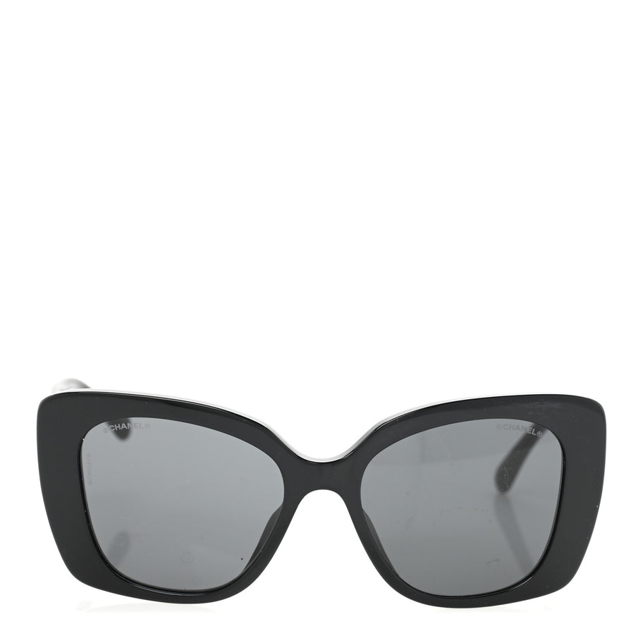 Chanel Acetate Strass Square Sunglasses 5422-B-A Black White Image 2