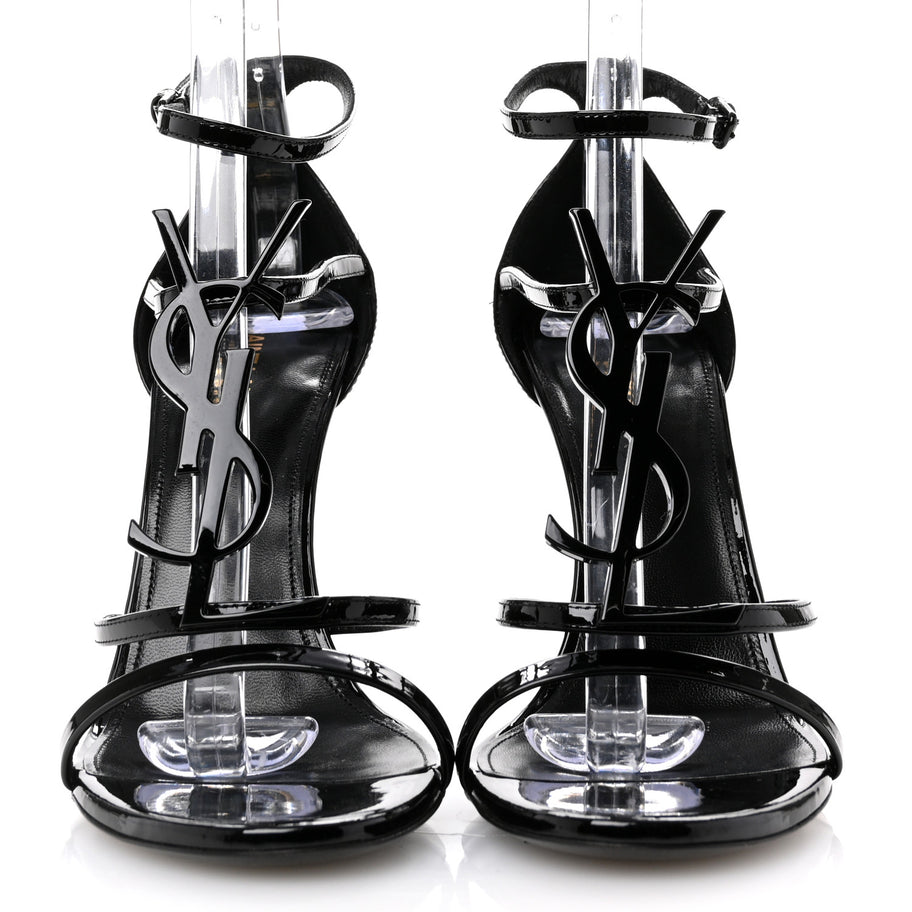 Saint Laurent Patent Cassandra 100 Sandals 37.5 Black Image 3