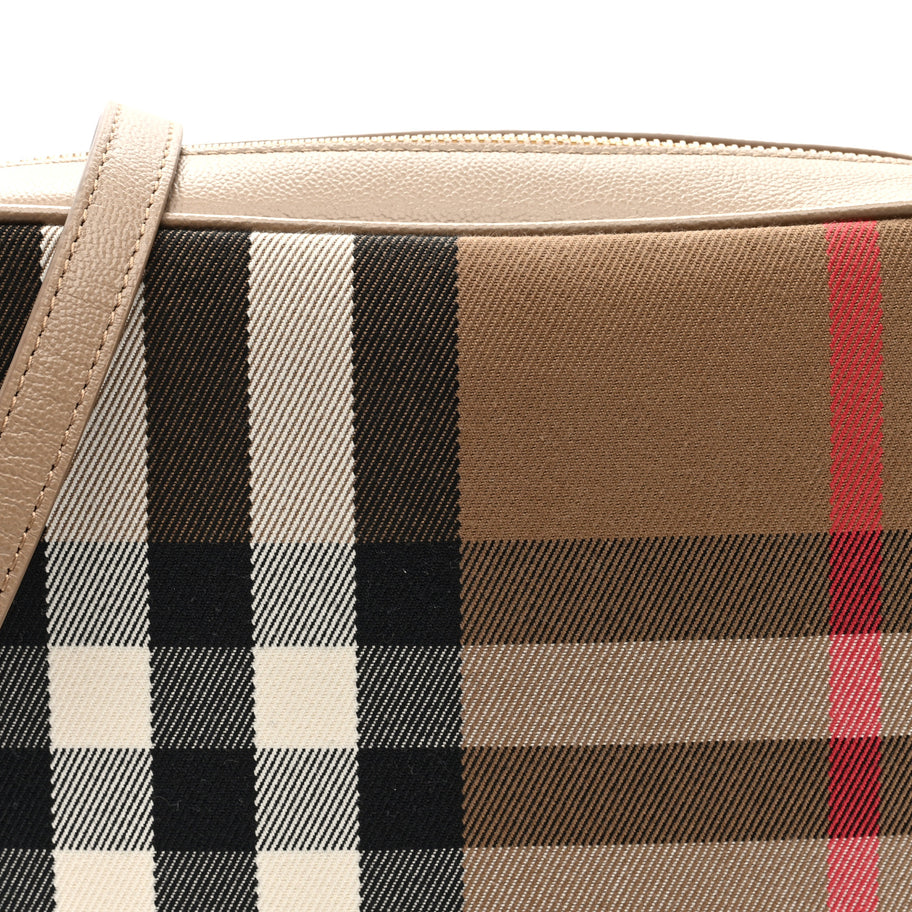 Burberry Calfskin House Check Medium Camera Bag Chestnut Beige Image 7