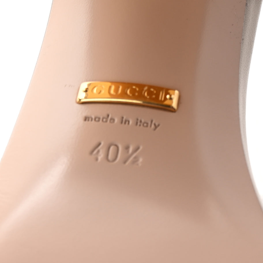 Gucci Nappa Horsebit Cross Strap 95mm Sandals 40.5 Mystic White Image 7