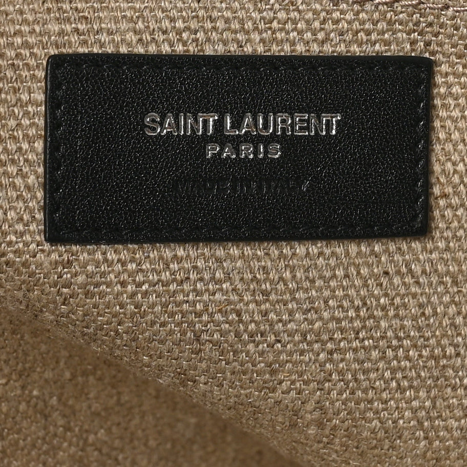 Saint Laurent Linen Calfskin Rive Gauche Tote Greggio Natural Image 6