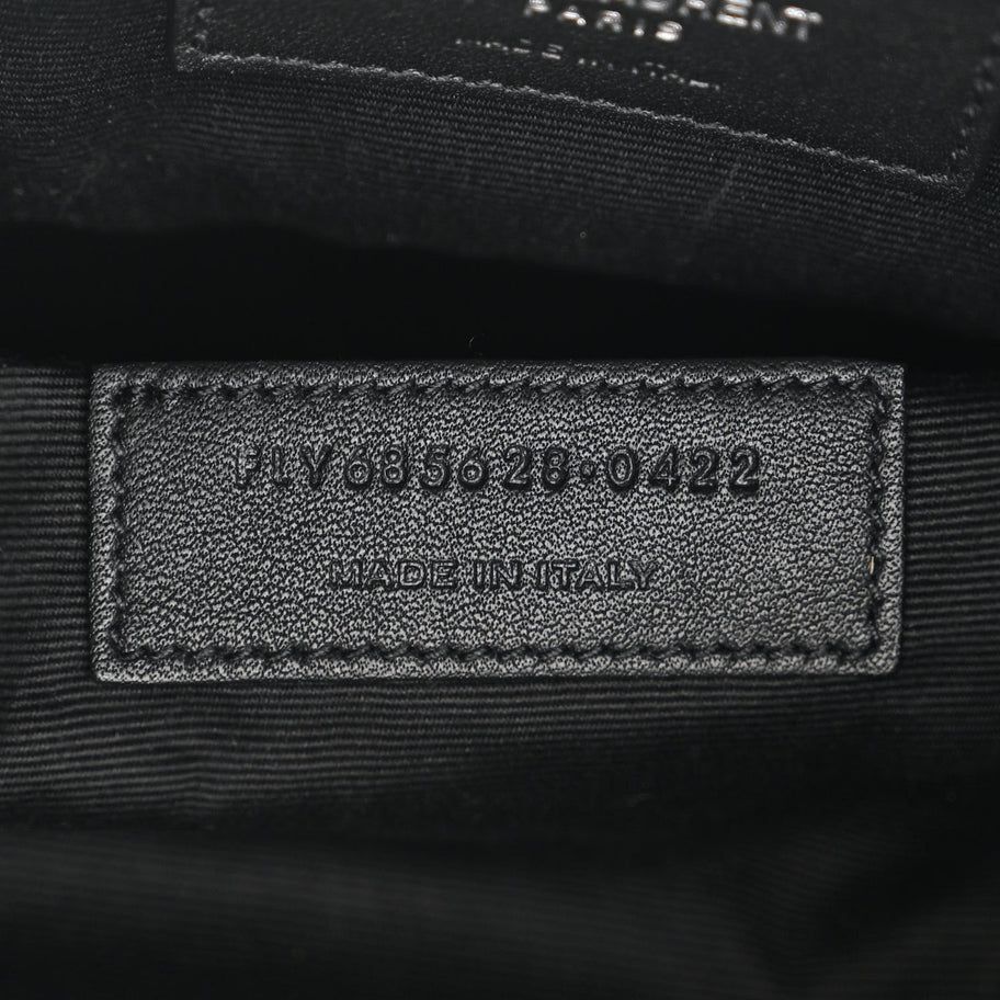 Saint Laurent Smooth Calfskin Studded Small Bahia Drawstring Bucket Bag Black Image 6