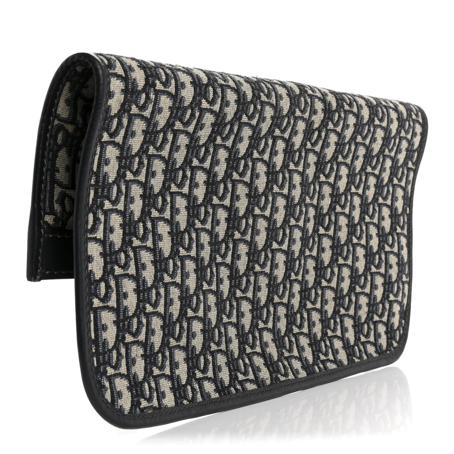 Christian Dior Oblique Fold Over Clutch Blue Image 3
