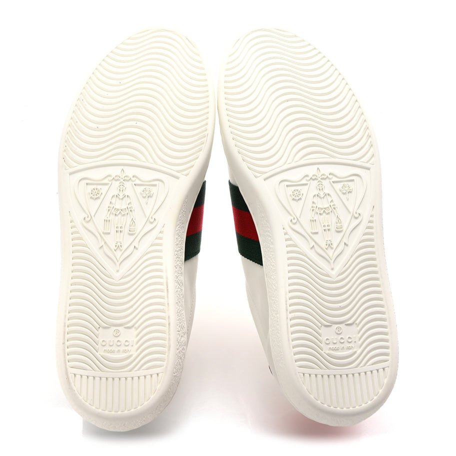 Gucci Calfskin Ayers Kingsnake Embroidered Mens Ace Sneakers 8 Green Red Image 6