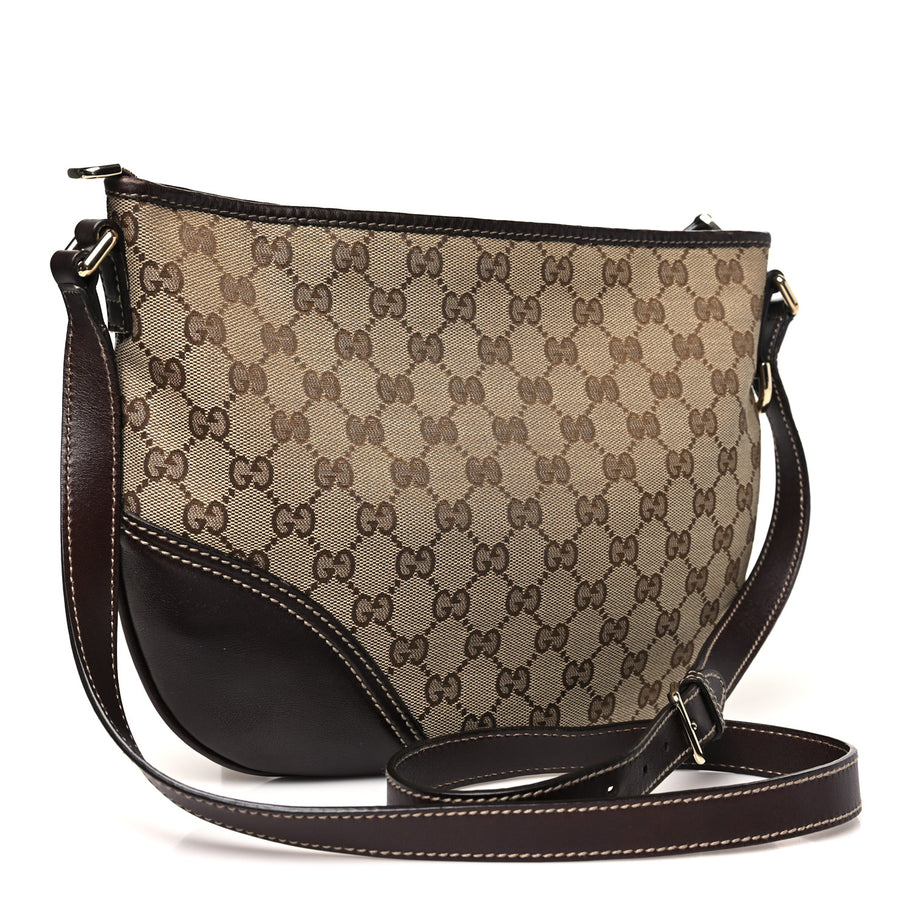 Gucci Monogram Medium New Britt Half Moon Hobo Dark Brown Image 3