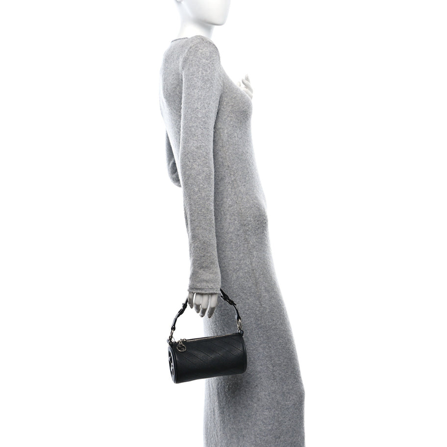 Gucci Sakai Be Green Calfskin Diagonal Stitched Mini Blondie Barrel Shoulder Bag Black Image 2