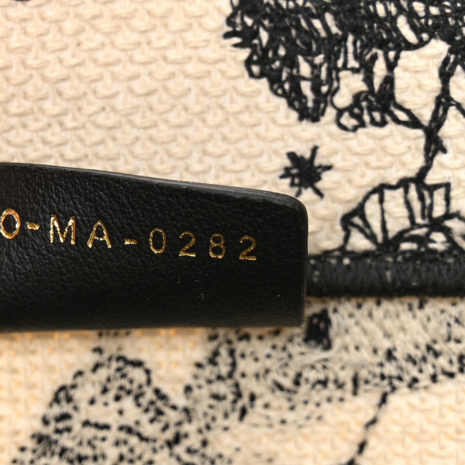 Christian Dior Canvas Embroidered Small Zodiac Toile De Jouy Book Tote Latte Image 7