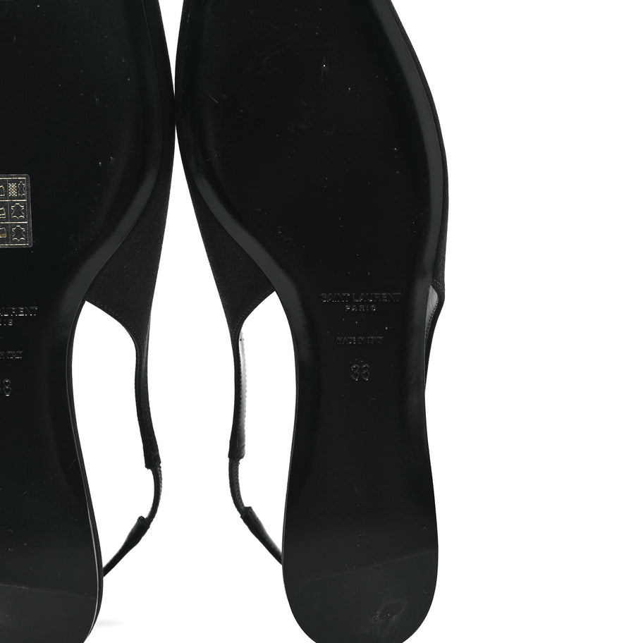 Saint Laurent Raso Nappa Babylone 00 Slingback Flats 38 Black Image 7