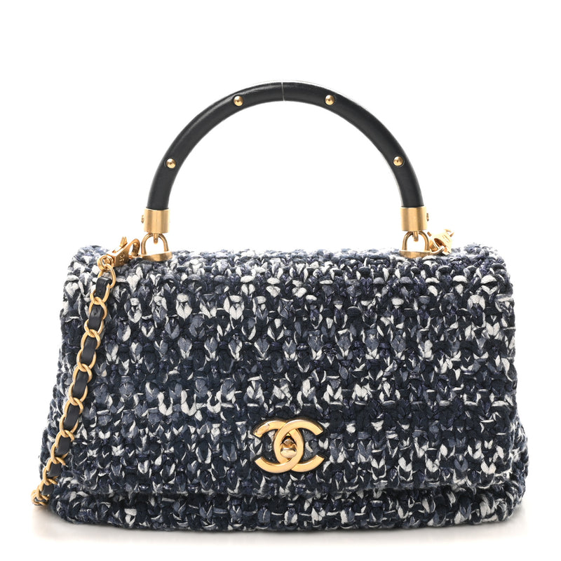  Chanel Crochet Small Coco Handle Flap Blue
