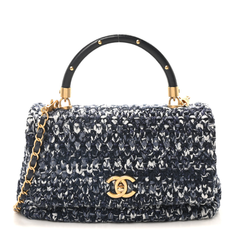 Chanel Crochet Small Coco Handle Flap Blue Image 1