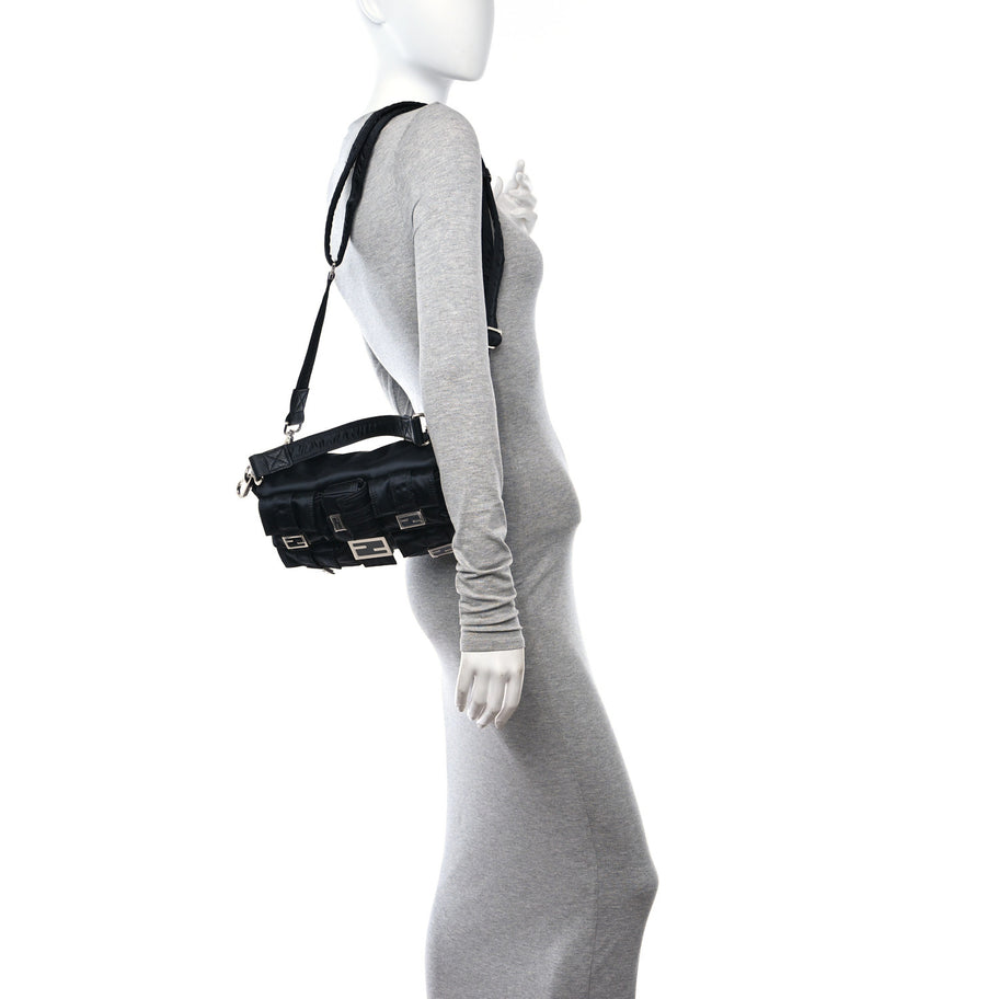 Fendi Econyl Cuoio Romano Multipocket Baguette Black Image 2