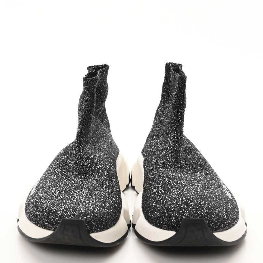 Balenciaga Laminated Knit Bi-Color Sole Womens Speed Sneakers 35 Black White Image 3