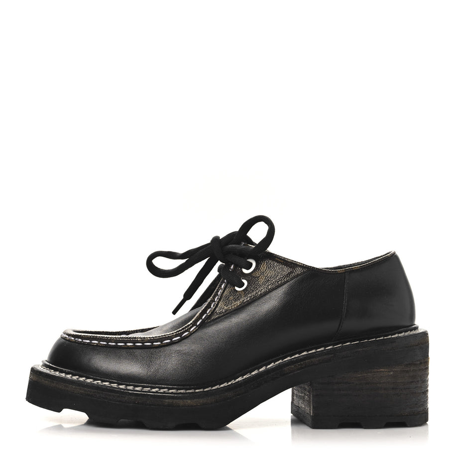 Louis Vuitton Monogram Calfskin Beaubourg Platform Derby Shoes Brown Image 1