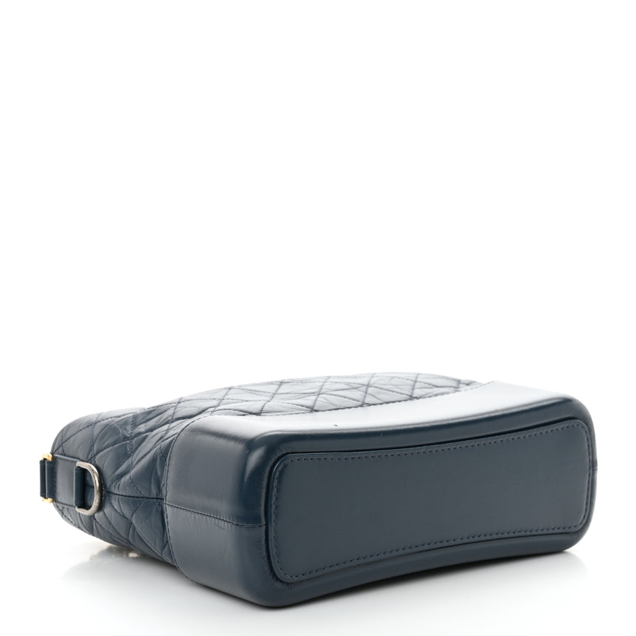 Chanel Aged Calfskin Quilted Medium Gabrielle Hobo Blue Image 4