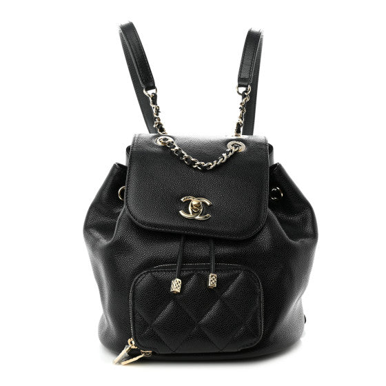  Chanel Caviar Quilted Mini Business Affinity Backpack Black