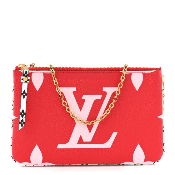  Louis Vuitton Monogram Giant Double Zip Pochette Rouge