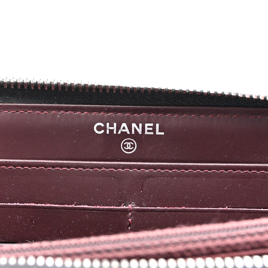 Chanel Caviar Quilted Large Gusset Zip Around Wallet Black Image 6