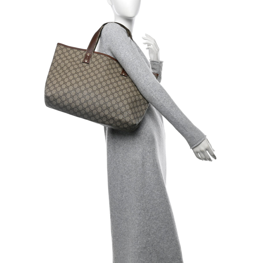 Gucci GG Plus Monogram Medium Signature Web Loop Tote Brown Image 2