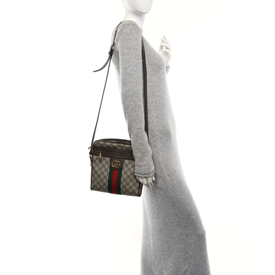 Gucci GG Supreme Monogram Web Small Ophidia Messenger Bag Brown Image 3