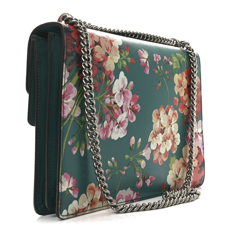 Gucci Calfskin Blooms Print Medium Dionysus Shoulder Bag Bright Emerald Multicolor Image 3