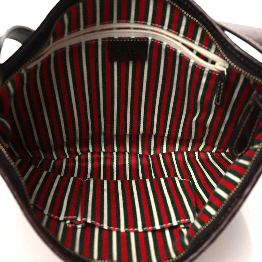 Gucci Monogram Medium New Britt Half Moon Hobo Dark Brown Image 5