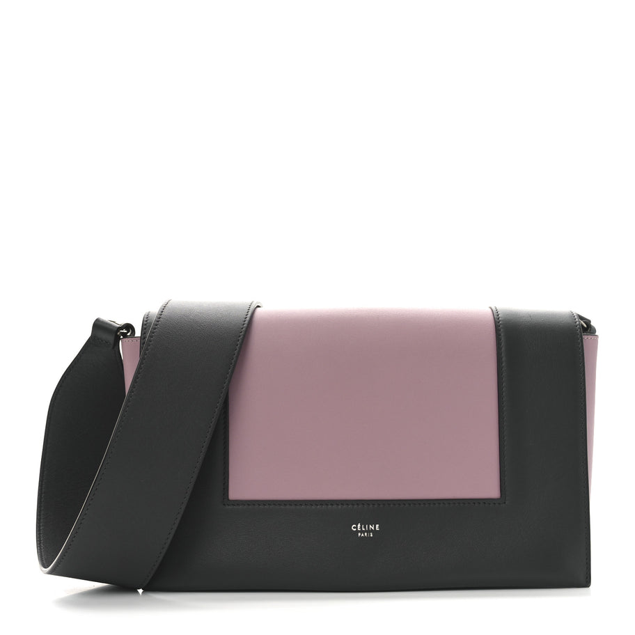 Celine Shiny Smooth Calfskin Medium Frame Shoulder Bag Liquorice Antique Rose Image 1