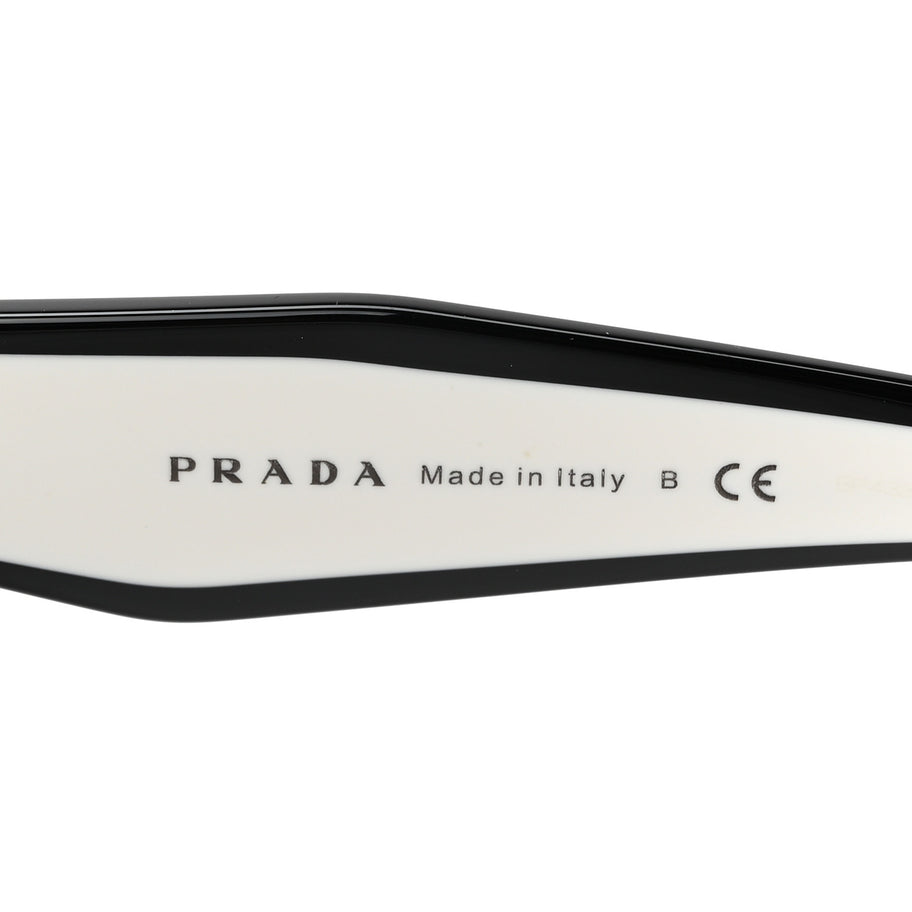 Prada Acetate Sunglasses SPR 14W Black White Image 6