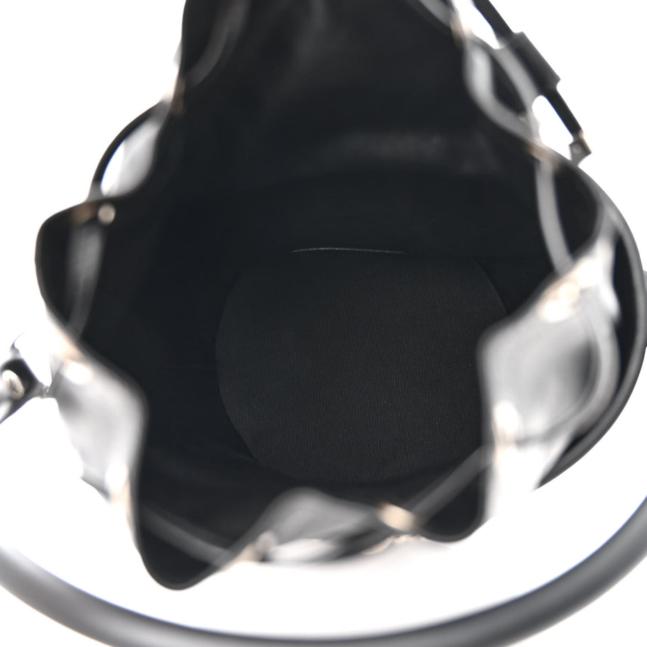 Saint Laurent Smooth Calfskin Studded Small Bahia Drawstring Bucket Bag Black Image 5