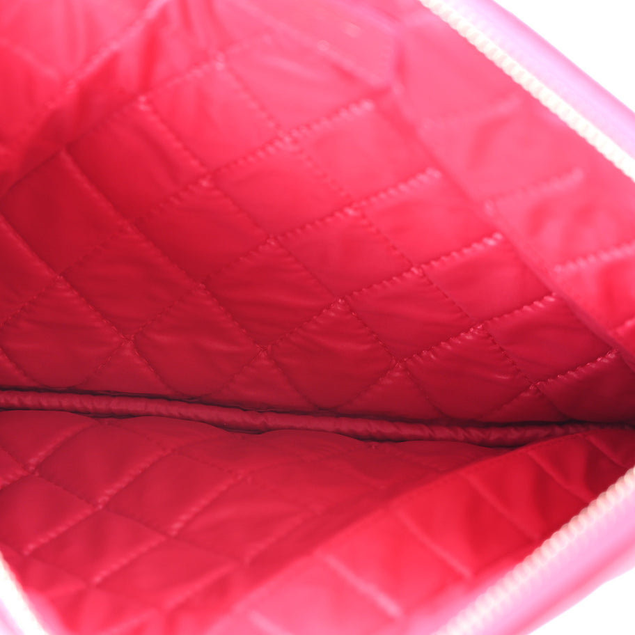 Chanel Lambskin Quilted Medium Cosmetic Case Dark Pink Image 5