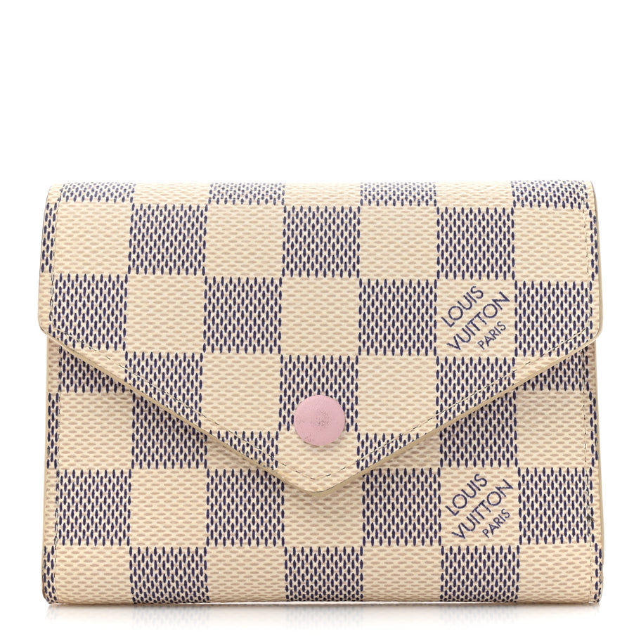 Louis Vuitton Damier Azur Victorine Wallet Rose Ballerine Image 1