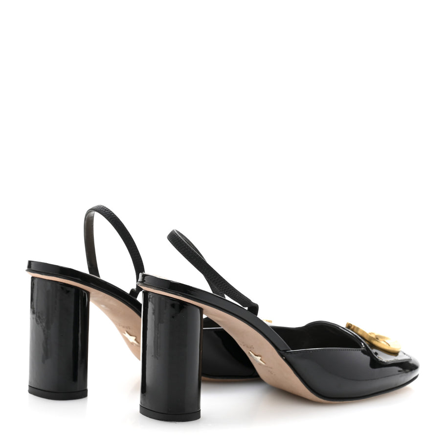 Christian Dior Patent C'est Dior Slingback Pumps 38 Black Image 5