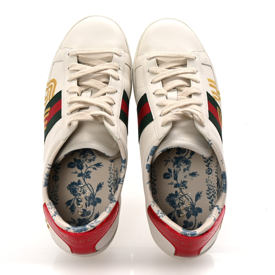 Gucci X SEGA Calfskin Ayers Web Guccy Womens Ace Sneakers 37 White Image 2