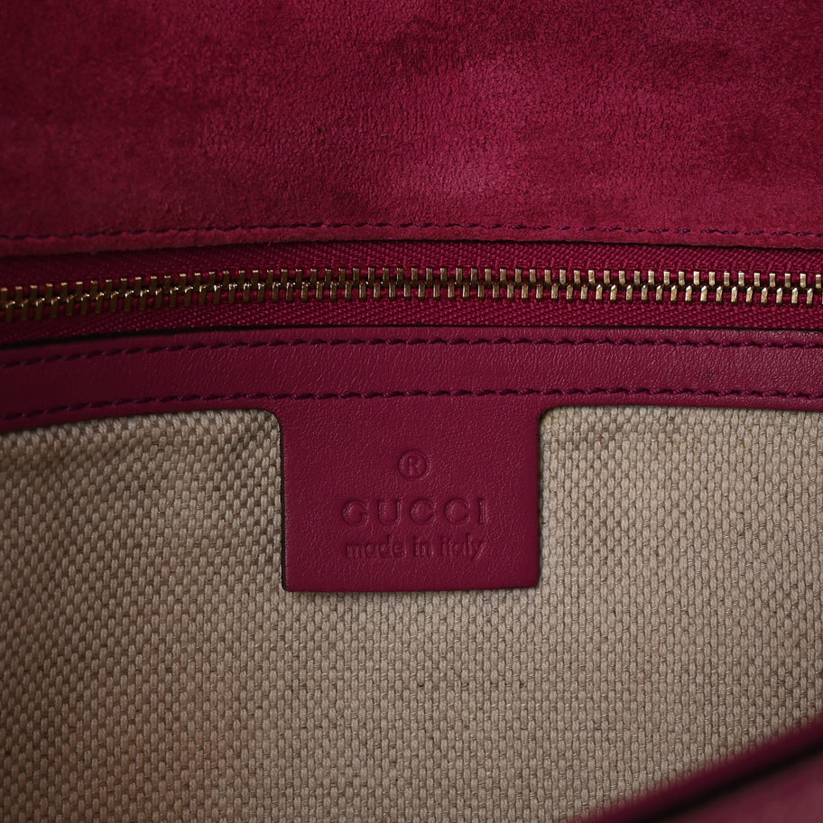 Gucci Soft Patent Medium Soho Clutch Bright Bougainvillea Image 6