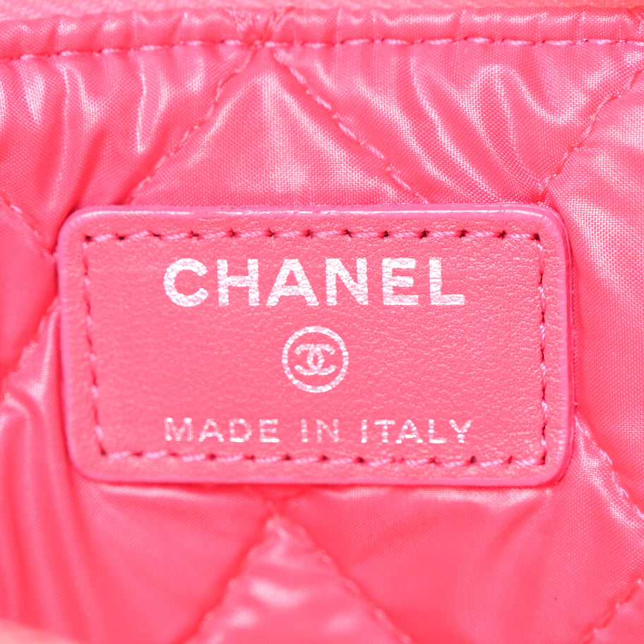 Chanel Lambskin Quilted Medium Cosmetic Case Dark Pink Image 6