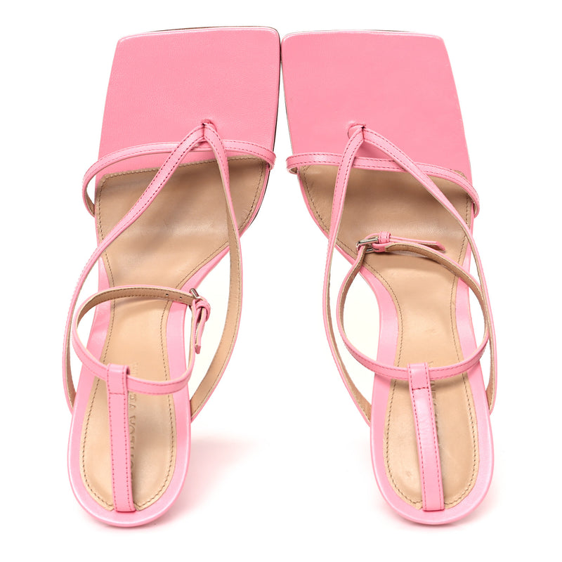  Bottega Veneta Lambskin Stretch Lounge Wedge Sandals 40 Ribbon