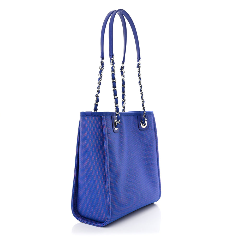 Chanel Mixed Fibers Mini Deauville Tote Blue Orange Image 3