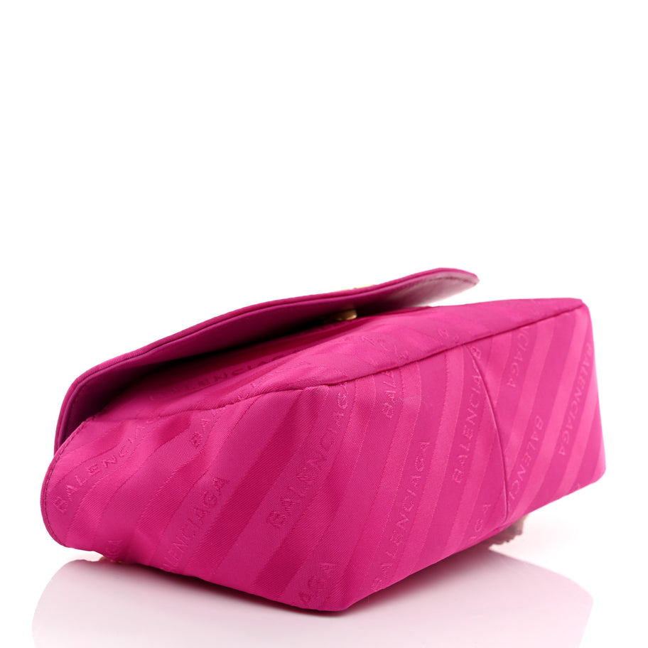 Balenciaga Nylon Jacquard Diagonal Logo S BB Round Shoulder Bag Rose Magenta Image 4