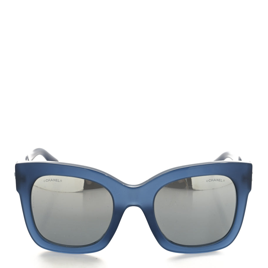 Chanel Acetate Mirror CC Square Fall Sunglasses 5357-A Blue Image 2