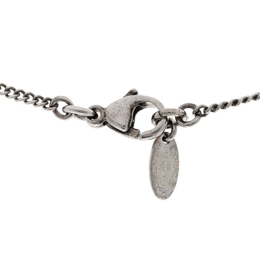 Chanel Crystal Timeless CC Necklace Silver Image 5