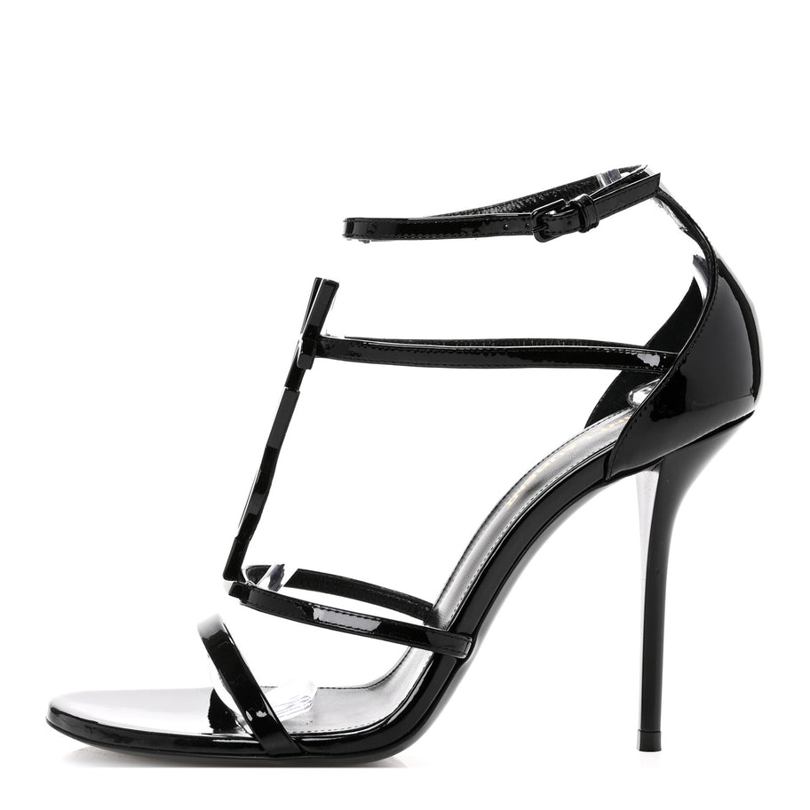 Saint Laurent Patent Cassandra 100 Sandals 37.5 Black Image 1