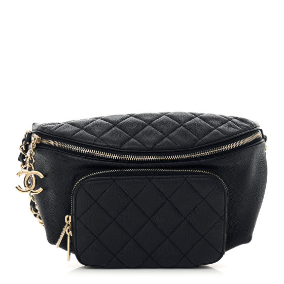 Chanel Caviar Quilted Business Affinity Waist Belt Bag Black Image 1