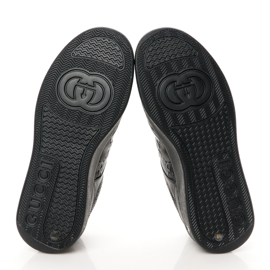 Gucci Calfskin GG Tennis Embossed Perforated Mens Interlocking G 55mm Sneakers 8.5 Black Image 6