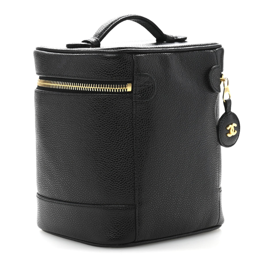 Chanel Caviar Vanity Cosmetic Case Black Image 3