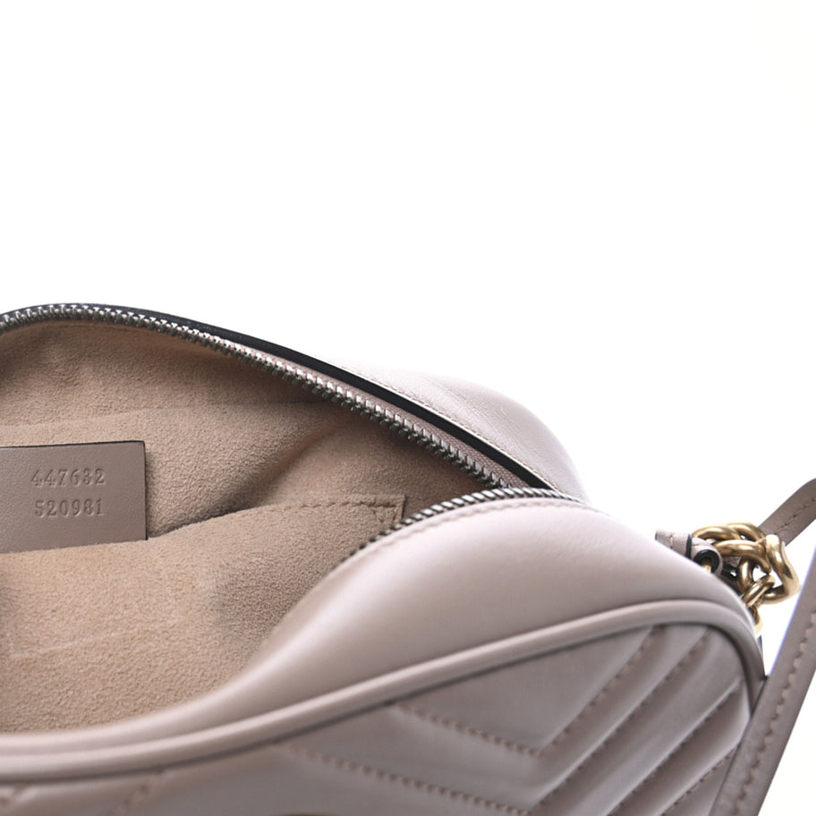 Gucci Calfskin Matelasse Small GG Marmont Chain Shoulder Bag Porcelain Rose Image 7