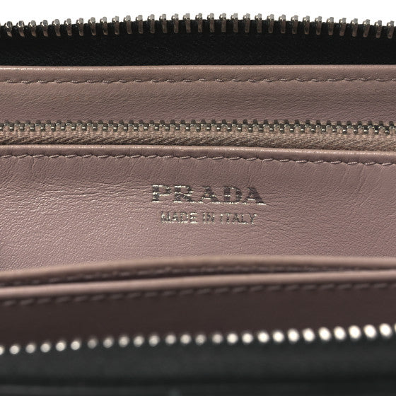 Prada Saffiano Metal Zip Around Wallet Black Image 6