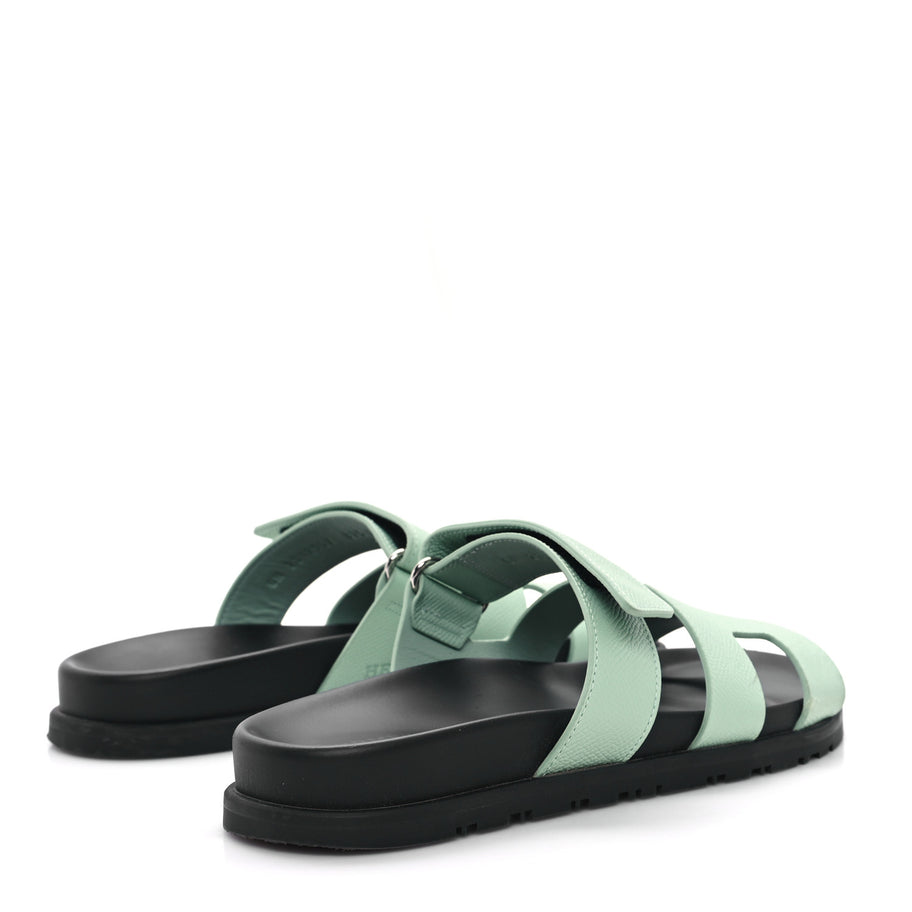 Hermes Epsom Womens Chypre Sandals 37.5 Vert Jade Image 5
