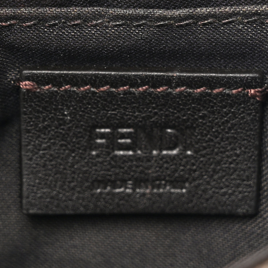 Fendi Glazed Fabric FF 1974 Nano Baguette Belt Charm Mogano Panna Image 6