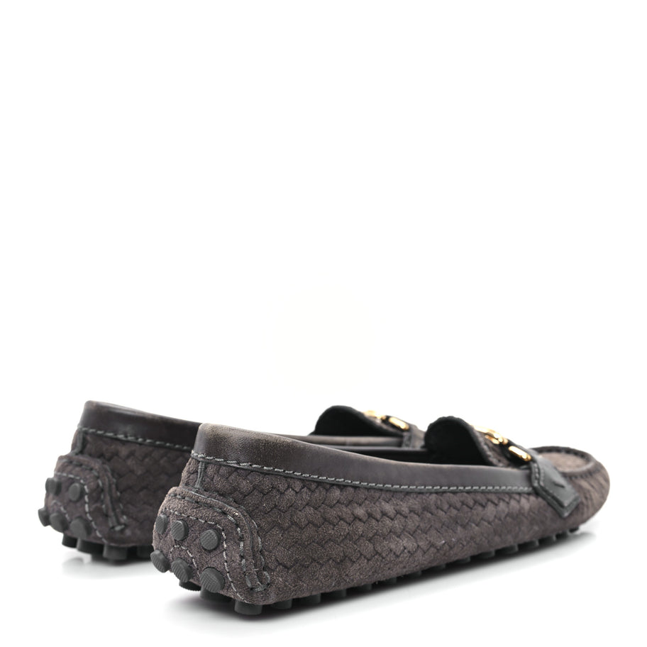 Louis Vuitton Suede Woven Oxford Loafers Brown Image 5