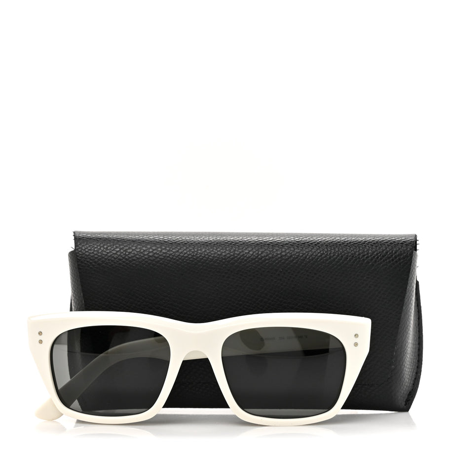 Celine Acetate Polarized Rectangular Sunglasses CL40060I White Image 7